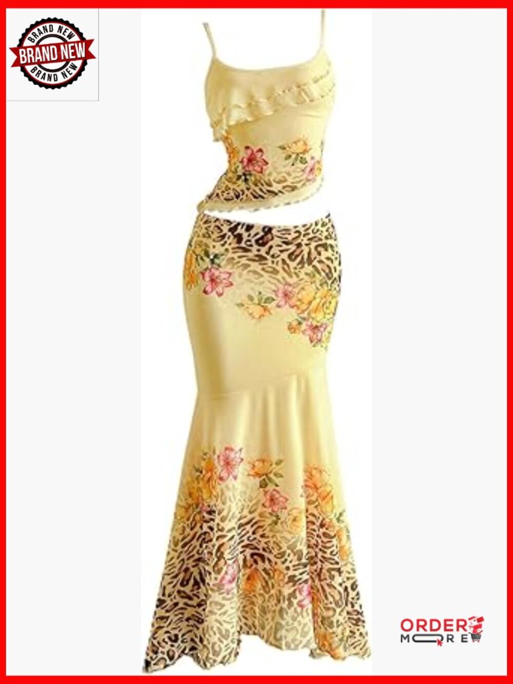 2 Piece Skirt Set Cami Top Maxi Skirt Sleeveless Spaghetti Strap